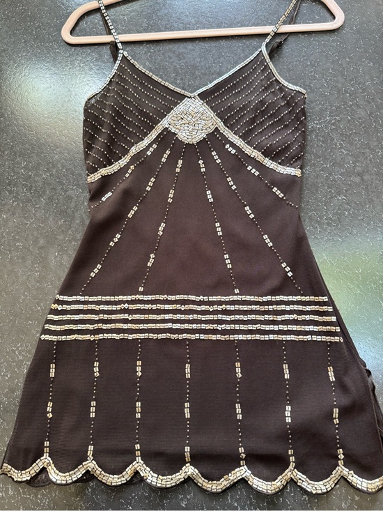 Arden B Tops - Vintage Arden B Dark Brown Beaded Camisole with Adjustable Straps